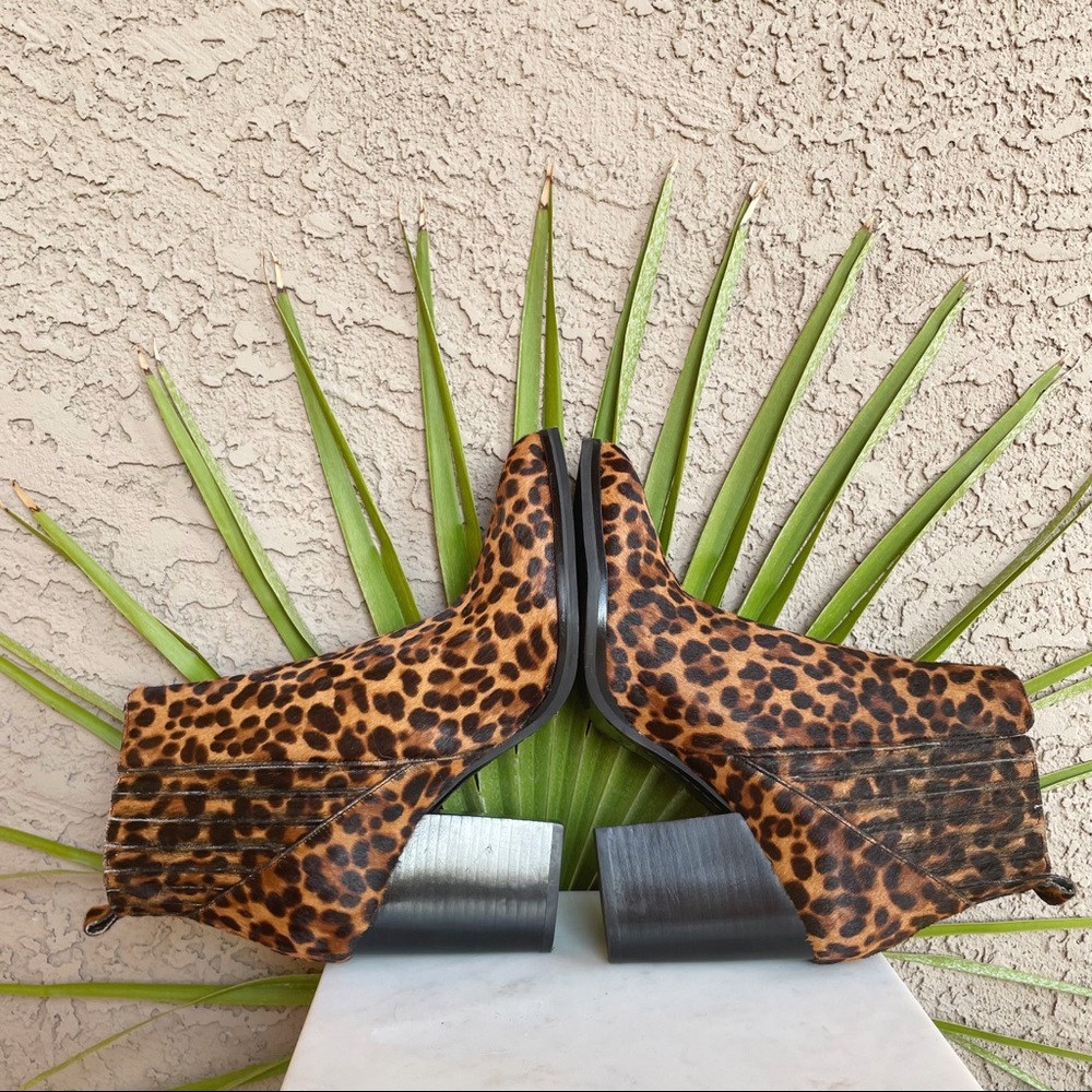 MARC FISHER NWOT Leopard Calf Hair Ankle Boots - Picture 6 of 15